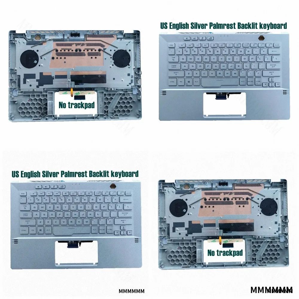 TT  1 For Asus GA401 GA401IV GA401IU GA401IH US Silver Palmrest white Backlit Keyboard