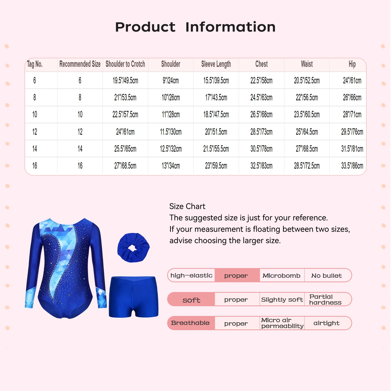 أطفال بنات كم طويل الجمباز ملابس يوتار تجريب ارتداءها مع السراويل مجموعة عصابات رأس رياضية أداء الرقص زي