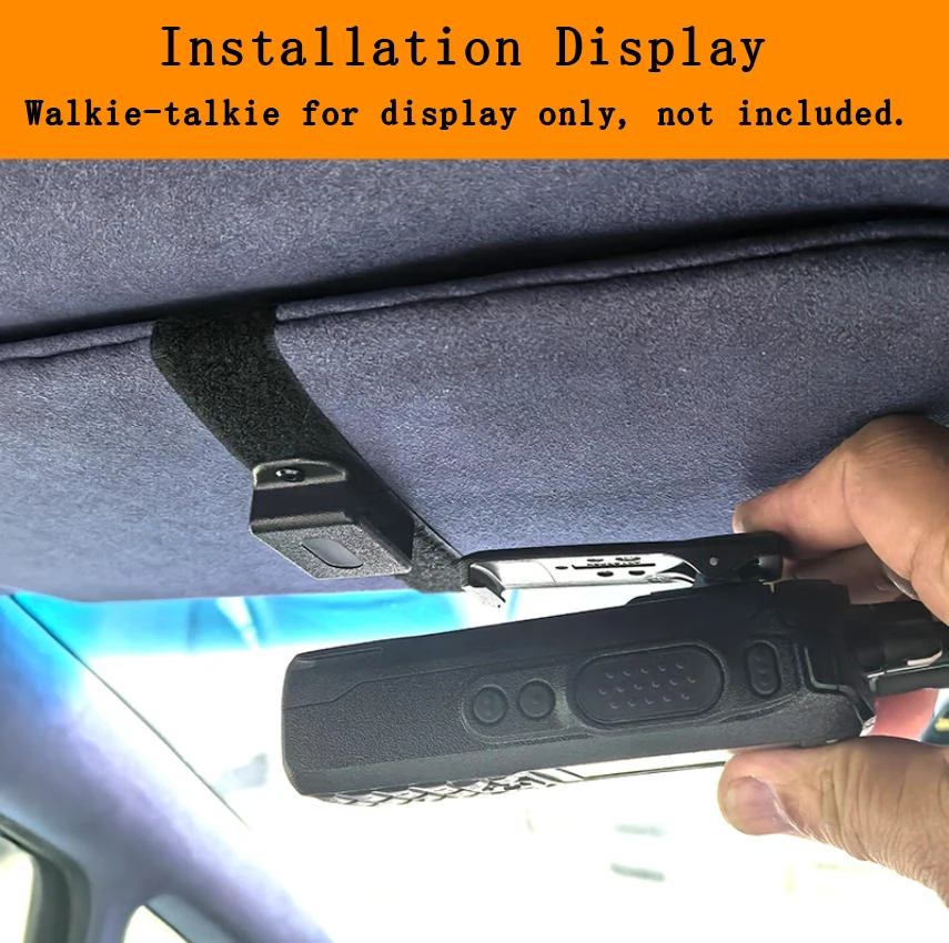 Walkie Talkie Car Sun Visor Mount, Multi-Functional Quick Release Holder with Adjustable Velcro Strap,handle microphne Bracket