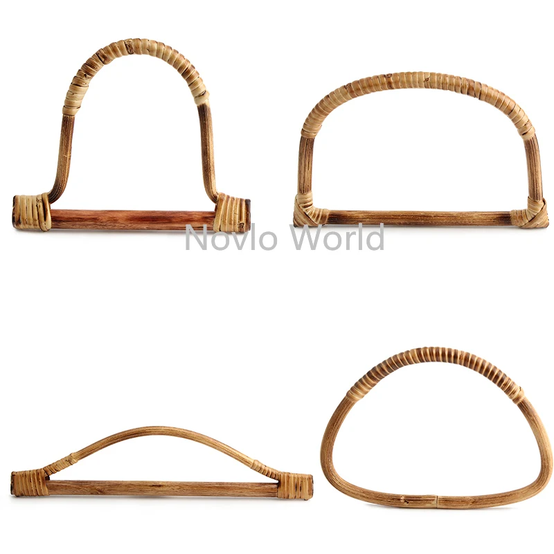 1-2-20PCS Camel Natural Bamboo Real Bamboo U Shape Bag Handles Replacement Bag Wallet Vintage Handle Bags Strap DIY Accessories