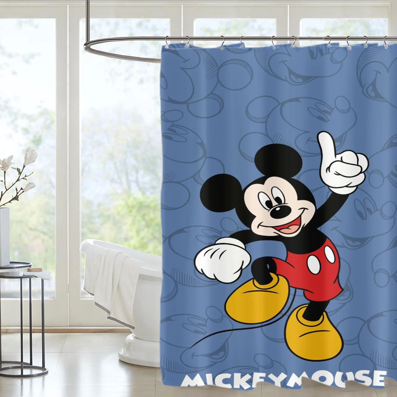 Mickey Cute Funny Luxury Home Printed Bathroom Accessories Shower Curtain Toilet Decor Sets Full Set Waterproof