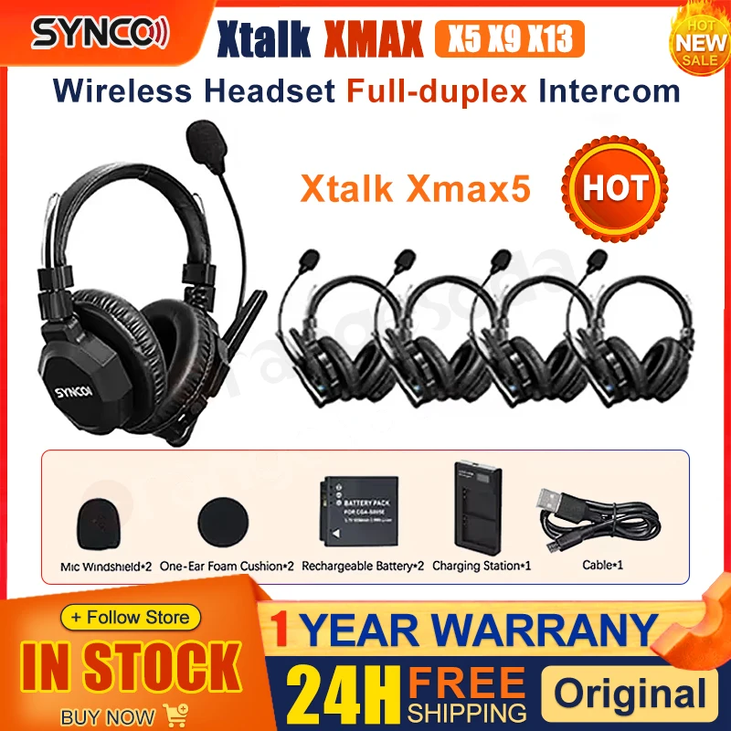 【New】SYNCO Xtalk XMAX X5 X9 X13 Wireless Headset Full-duplex Intercom Communication System for Filmmaking Live performances