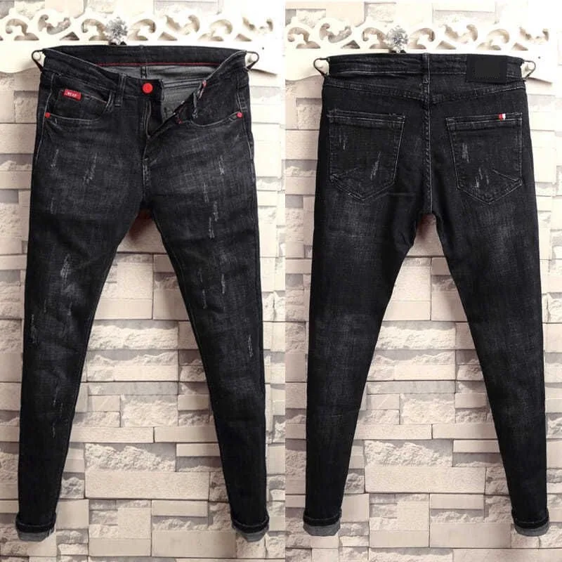 

Джинсы Slim Fit для подростков: модные, из хлопкового стрейч-денима, со средней/низкой посадкой, на молнии, длинные брюки для зимы и путешествий