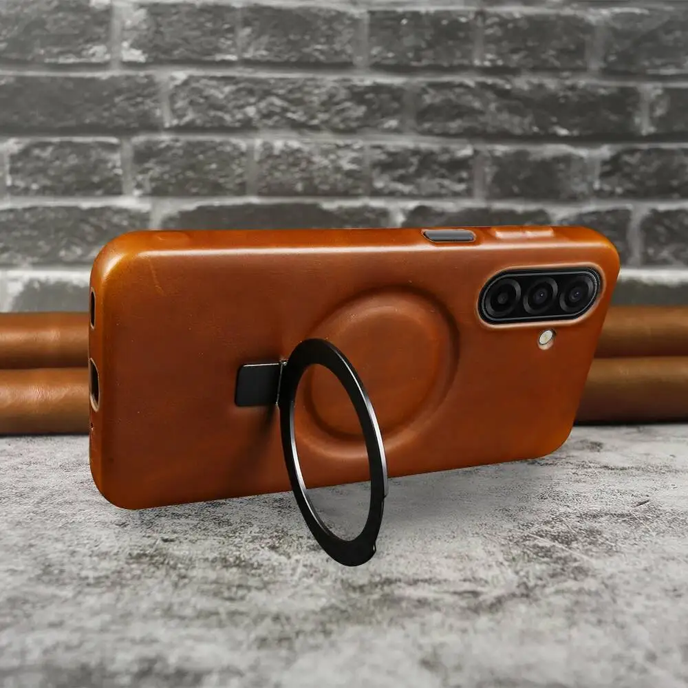 Genuine Leather Bracket Ring Case For Samsung Galaxy A17 A55 A56 A26 A36 A16 A07 A35 A13 A06 A34 A54 Phone Cover view 5
