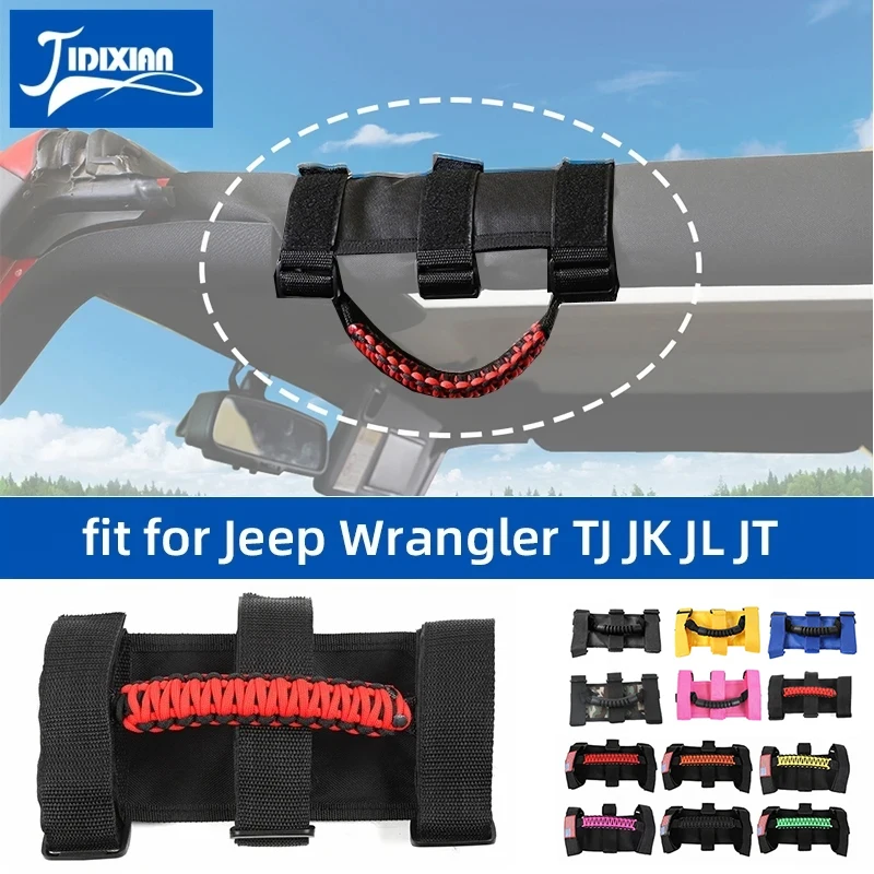 JIDIXIAN Car Interior Roll Bar Mount Grab Handle fit for Jeep Wrangler TJ JK JL 1997 Up for Gladiator JT 2018 Up Accessories