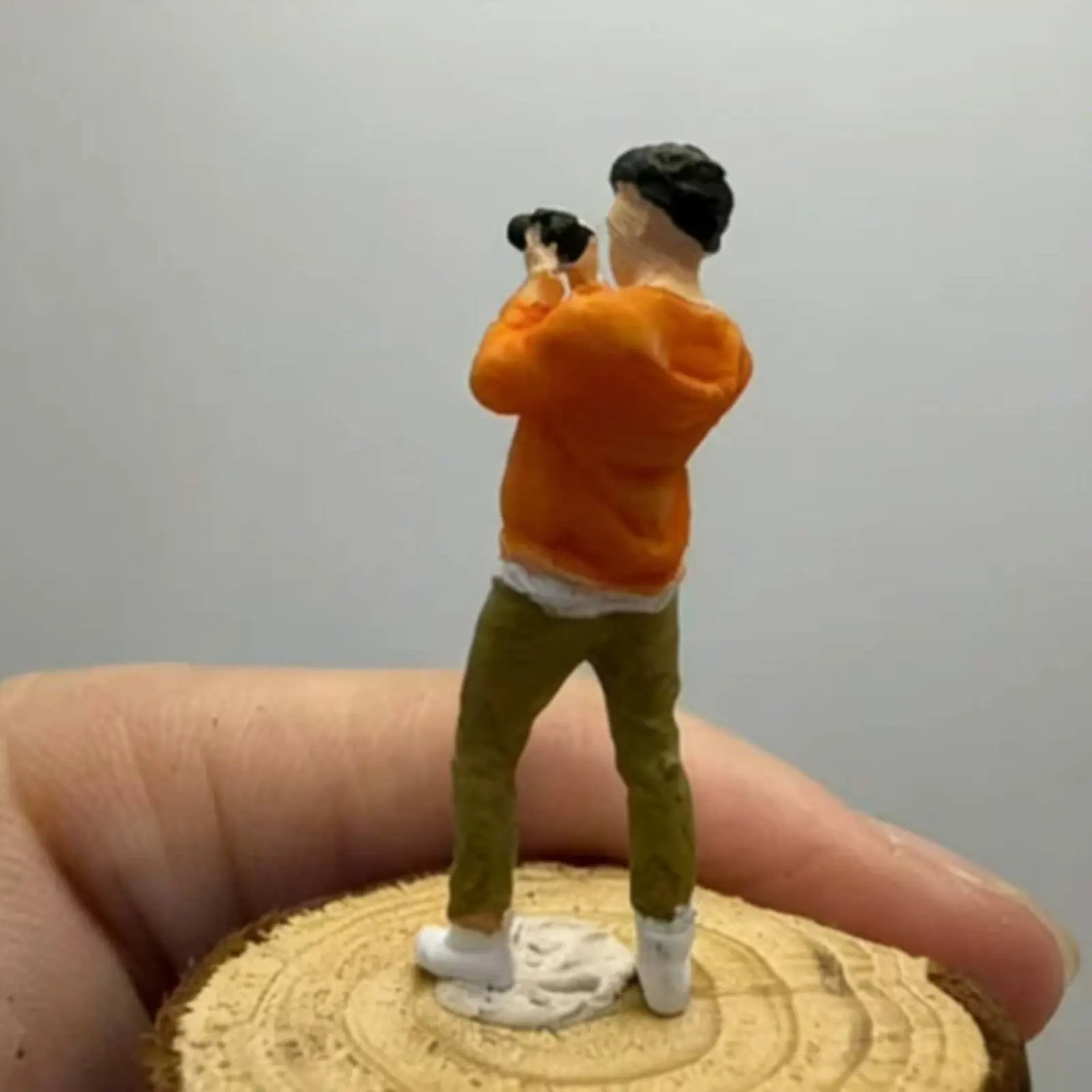 Miniature Man Figurine Realistic Details Painted Resin Figure Photo Prop Model Mini Size for Collectors, Display Shelf