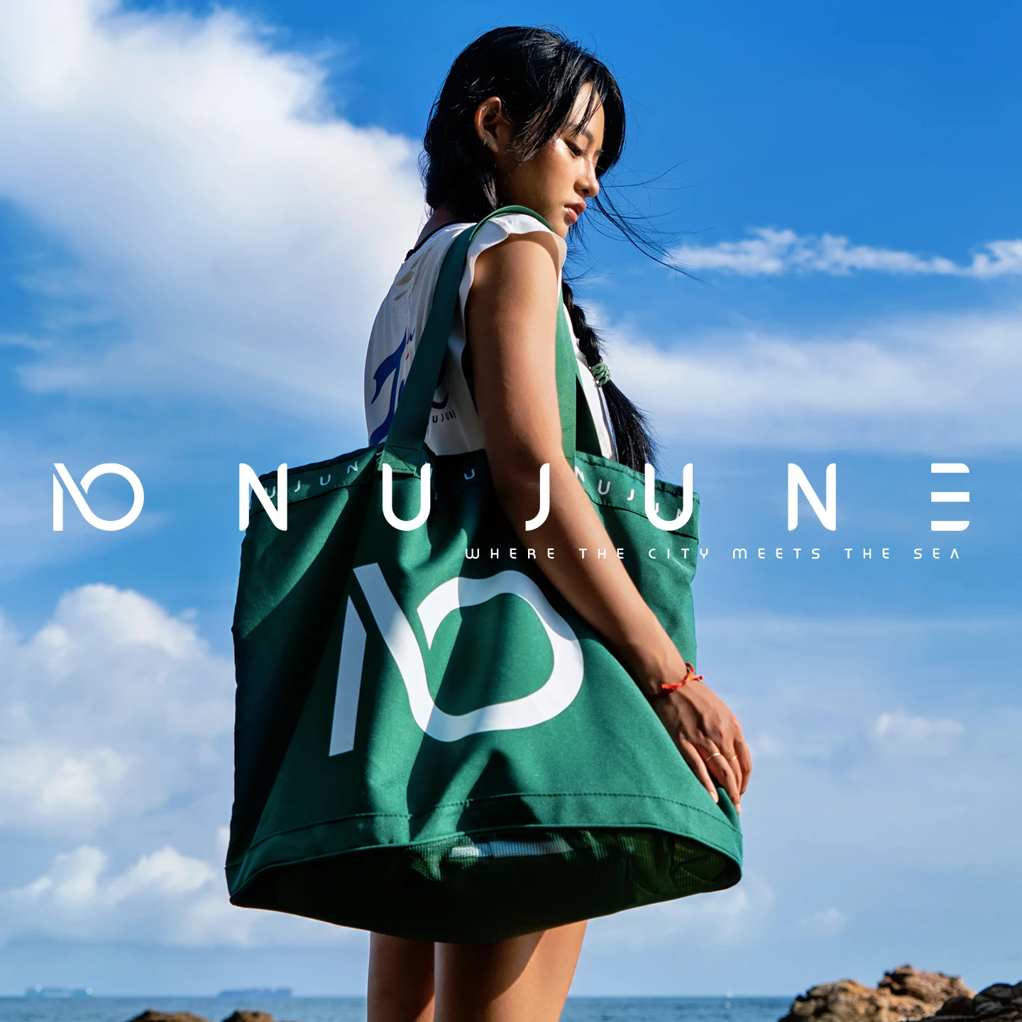 Nu-June Large Capacity Mesh Beach Bag for Towels Underwear Shoulder Tote Bag Durable Pocket Lightweight Swimming Makeup Toys Bag