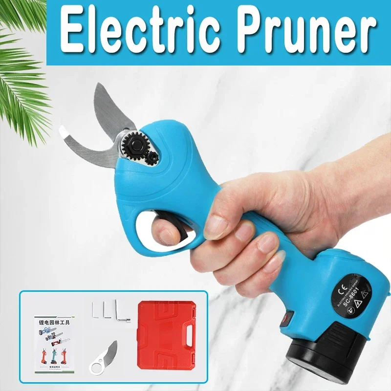 Electric Pruner with Lithium Battery Gardening Pruning Shear Electric Trimmer Electric Tree Branches Cutter Garden Power Tools