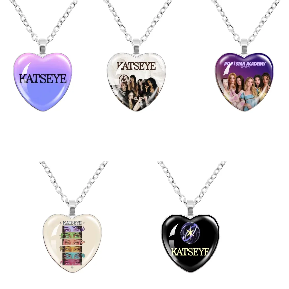 KATSEYE Women Necklace Anime Jewelry Pendant Kpop Idol Charms Accessories Alloy Hanging Neck Chain Pendant Birthday Fans Gift