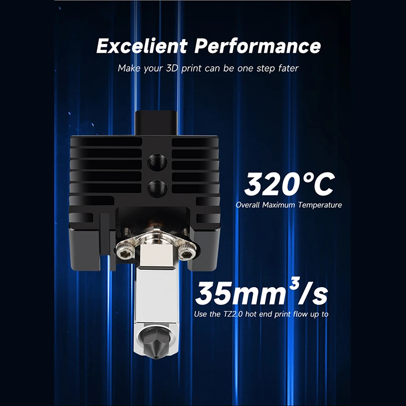 Bambu Lab X1/X1C/P1P/P1S Metalowy hotend z wentylatorem chłodzącym Twardzony mosiądz Miedź Dysza 0,2/0,4/0,6/0,8 mm Drukarka 3D