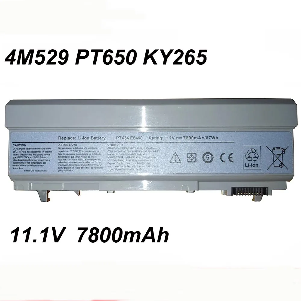 KY265 4M529 PT434 KY268 11.1V 7800mAh Laptop Battery For Dell Latitude E6400 E6410 E6500 E6510 ATG Precision M2400 M4400 M4500