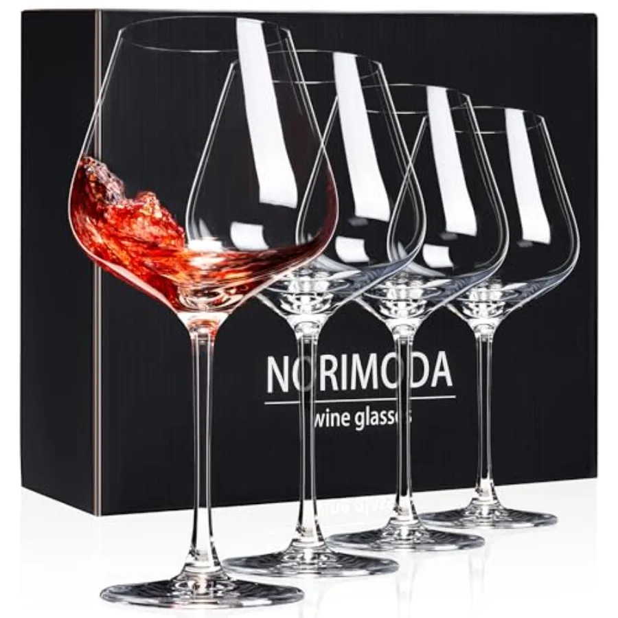 

Wine Glasses Set of 4, 22oz Large Red Wine Glasses for Bordeaux and Burgundy, Lead-Free Glass with Stem, Gift for Him Her, Suit