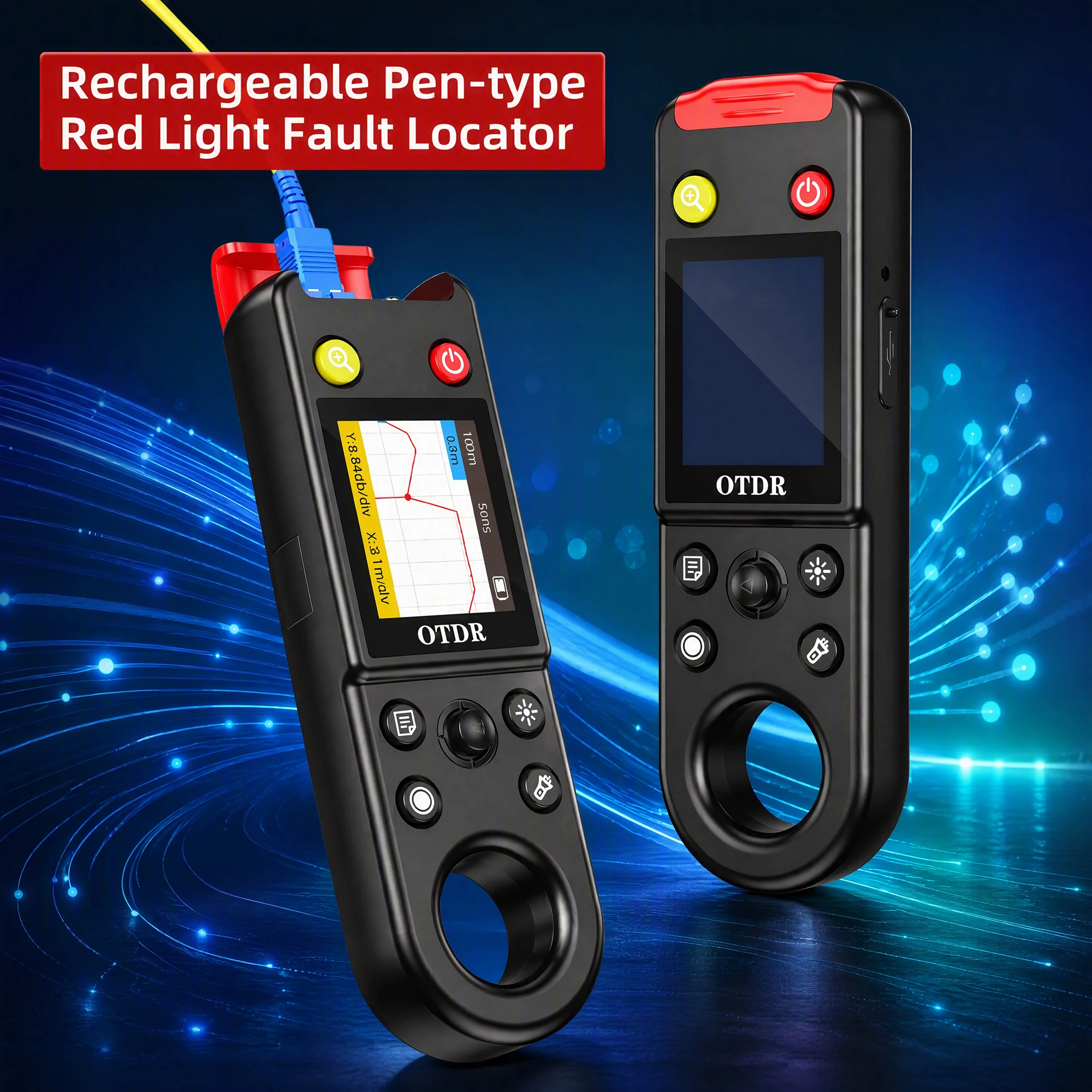 OT-10 Mini OTDR Tester Pen-Style Fiber Optical Fault Locator 20KM Fault Finding Red Light Source OTDR Optical Fiber Tester
