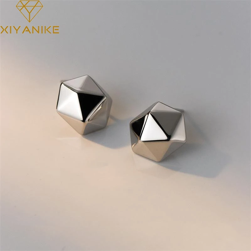 XIYANIKE Irregular Polygon Rhombus Ear Stud Piercing Earrings For Women Girl Luxury New Fashion Jewelry Party Lady Gift сережки