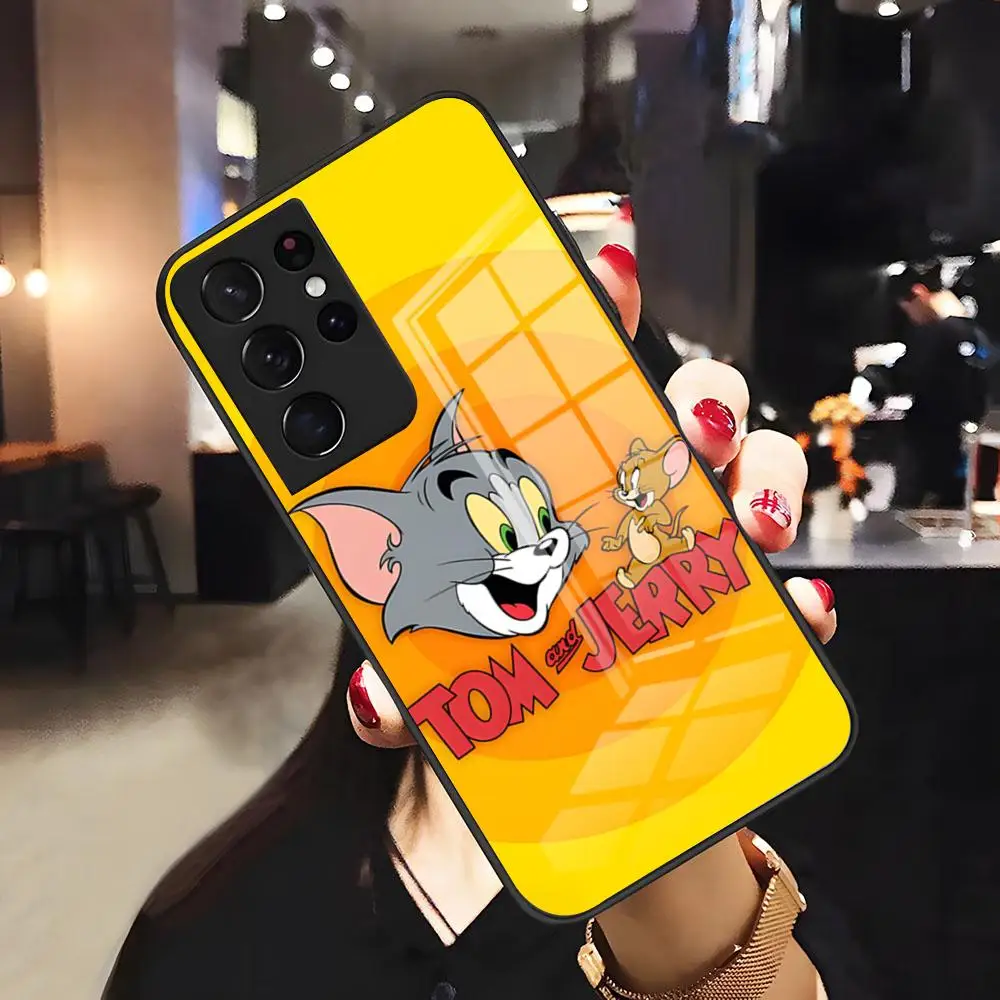 Hot T-Tom And Jerry Phone Case For Samsung S25 Plus S20 S20 Plus S22 Ultra S23 FE S21 Plus S21 Ultra Glass Cover