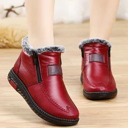 Bottes de Neige Antidérapantes en Fourrure pour Femme, Chaussures Décontractées, Chaudes, Imperméables, Hiver 2023