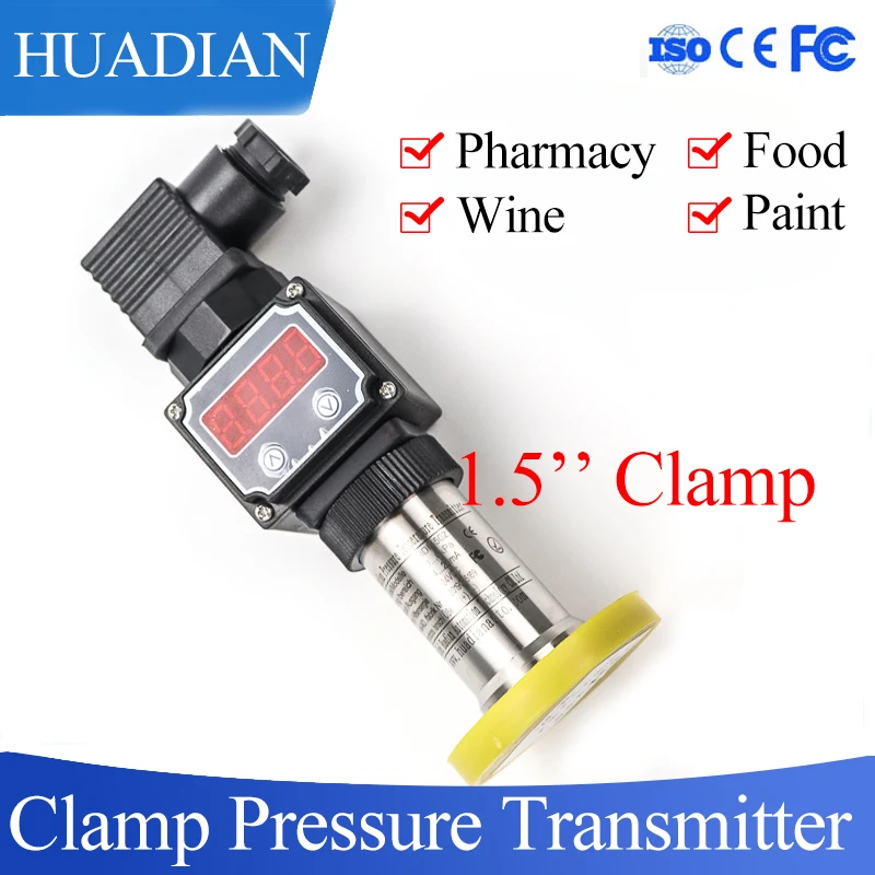 

0~1MPa Transducer 4~20mA flat clamp film Small Digital Display Smart Sanitary pressure sensor