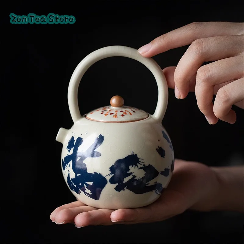 Ruyao Jiquan Pot Full Jiang Red Tiled Beam Pot Ceramic Home Teapot 2024 New Single Kung Fu Tea Set