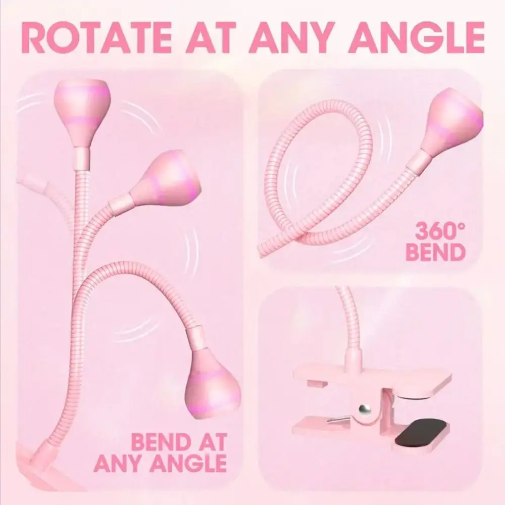 Lampada per unghie a collo di cigno Lampada per unghie a LED USB ad asciugatura rapida Lampada da tavolo flessibile regolabile con clip Gel per unghie fai-da-te