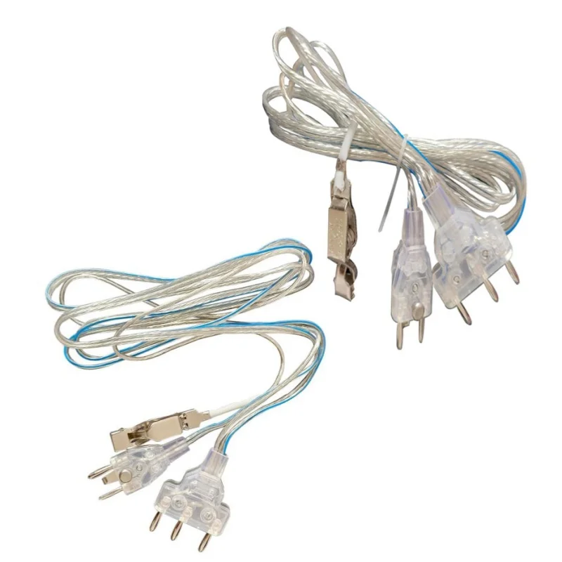 New 2 Pcs Fencing Foil Body Cords Cable Saber Hand Line Clamp Fencing Saber Foil Body Cord Three-Pin Plug Clear Wire
