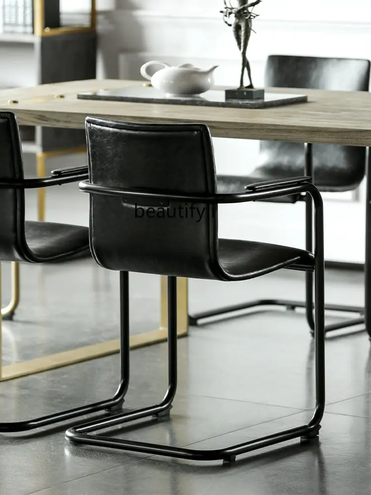 

New Nordic Dining Chair Household Iron Light Luxury Dining Chair Ins Style Desk Chair Simple Leisure Chair