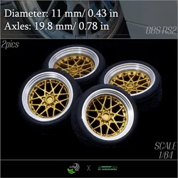 Speedcg 1/64  Metal Outer Ring Wheels Diameter 10mm&11mm with Rubber Tires Kit Luxury Model Car Tomica Racing Car Modified Parts