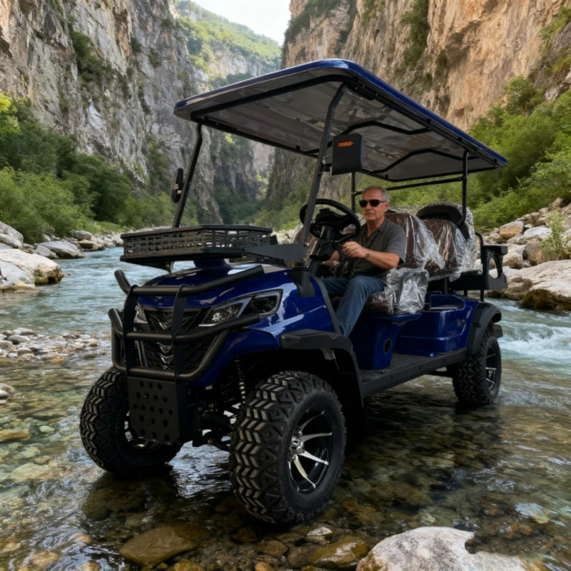 سرعة عالية عربة جولف مضادة للانزلاق، محرك رباعي العجلات، 7000 وات، 6 مقاعد، إطار من الألومنيوم، عربة جولف احترافية مخصصة للبيع بالجملة #2