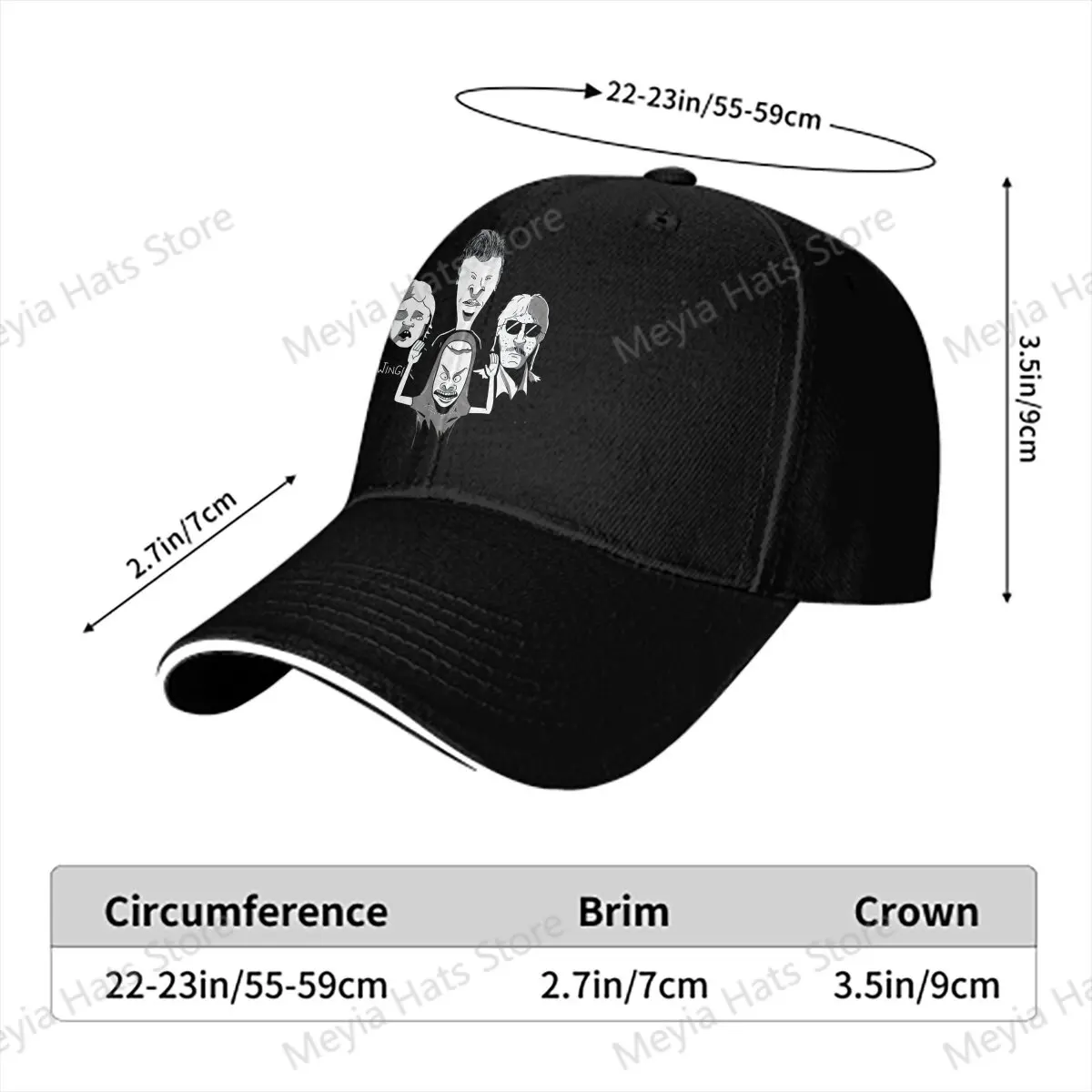 Butthemian Crapsody Beavis And Butthead Anime Multicolor Hat Peaked Women's Cap Personalized Visor Protection Hats