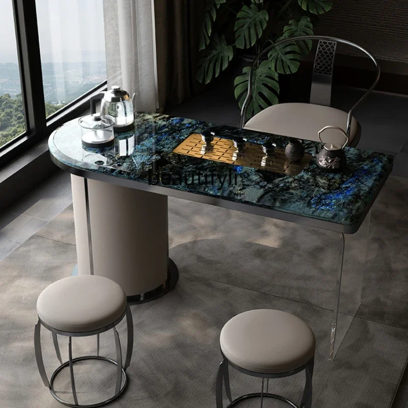 56Slate tea table Modern simple household Italian light luxury acrylic suspended tea table