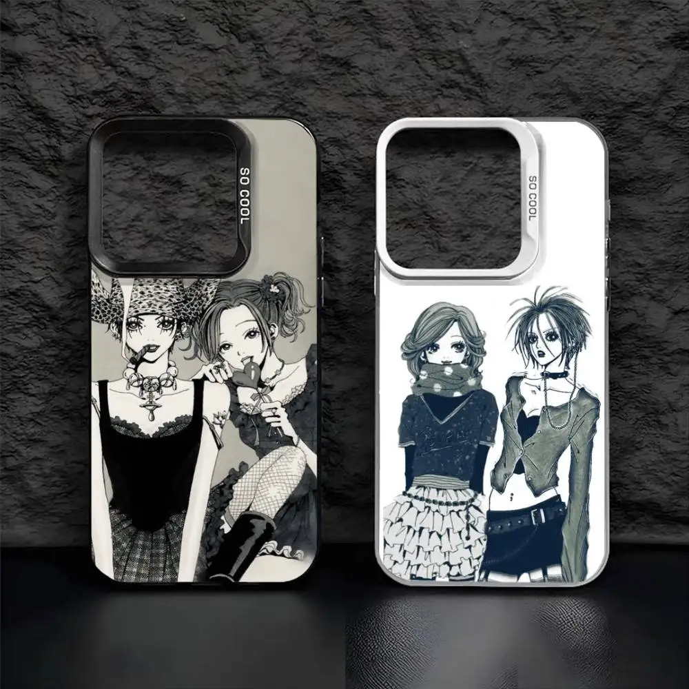 

Classic Anime N-NANA And H-Hachi Phone Case For iPhone17, 16,15,14,13,12 Pro Max Black Candy Matte Shockproof Cover