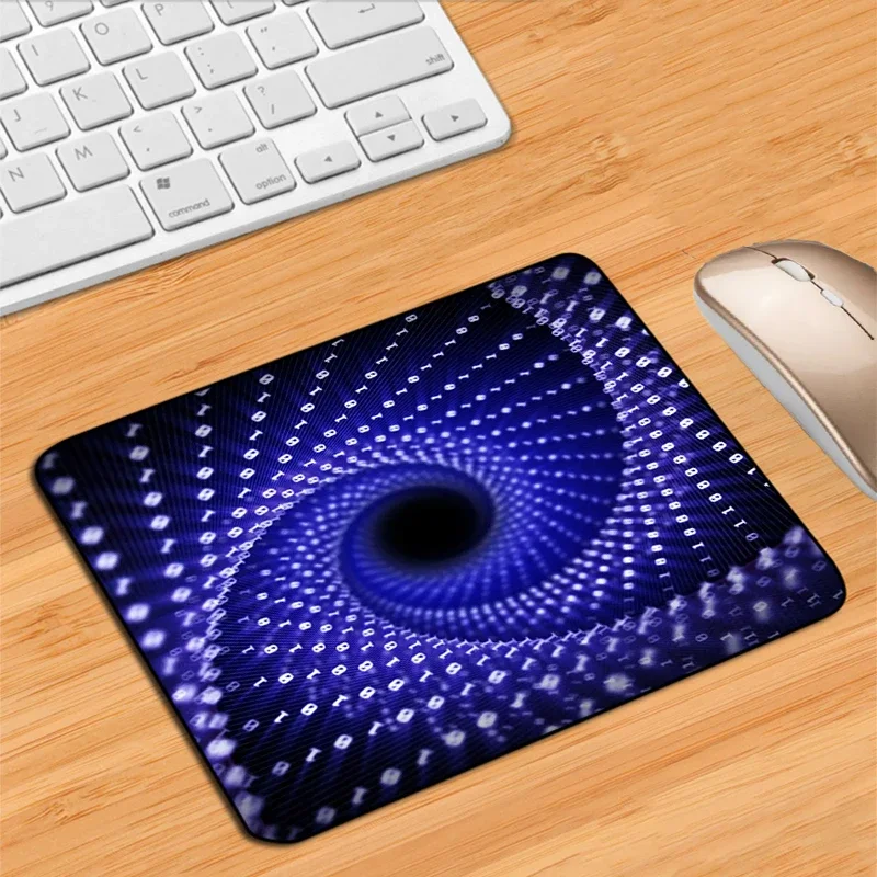 Small matrix binary code cool gaming mouse mat for gamers portable anti-slip game pad office home mouse pads desktop accessories