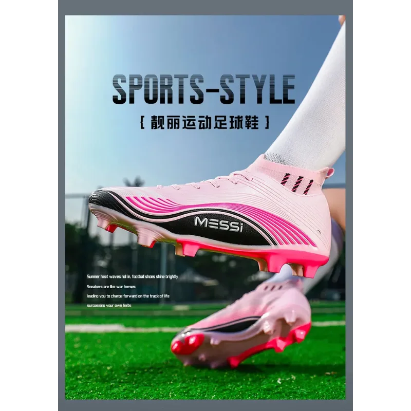 

Outdoor Professional Football Cleats Reinforced Toe Wearproof Studded Sole Breathable Flexible Grassland Sports Footwear