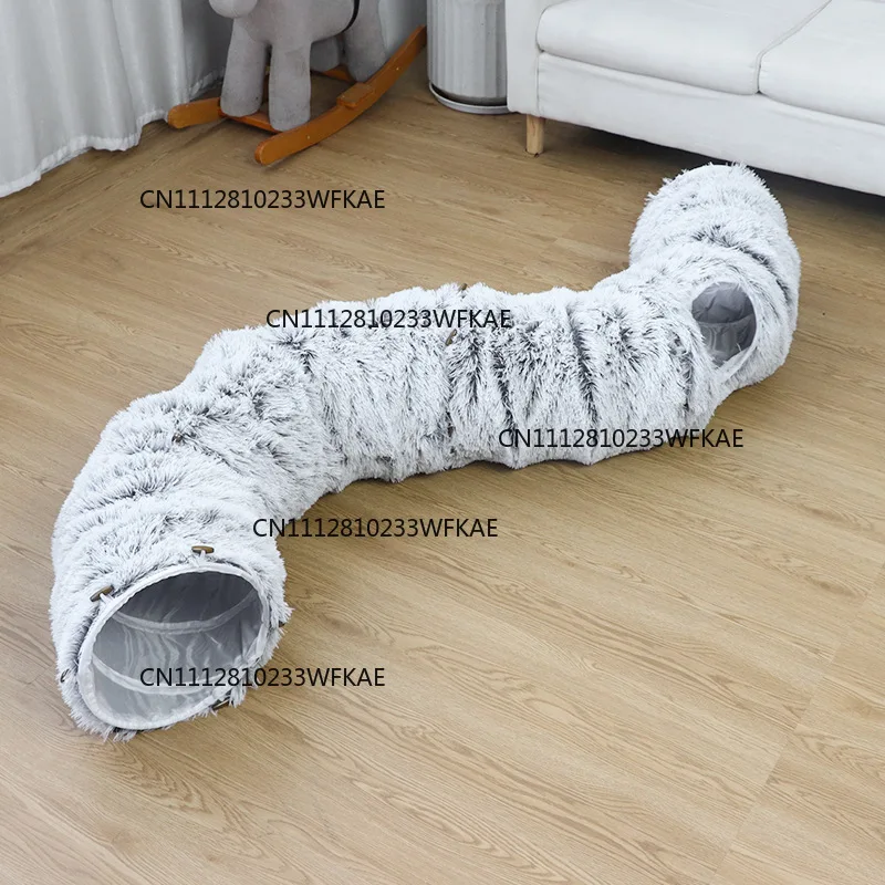 Plush cat tunnel pet litter, warm cat pad folding cat channel pat bed folding pet litter