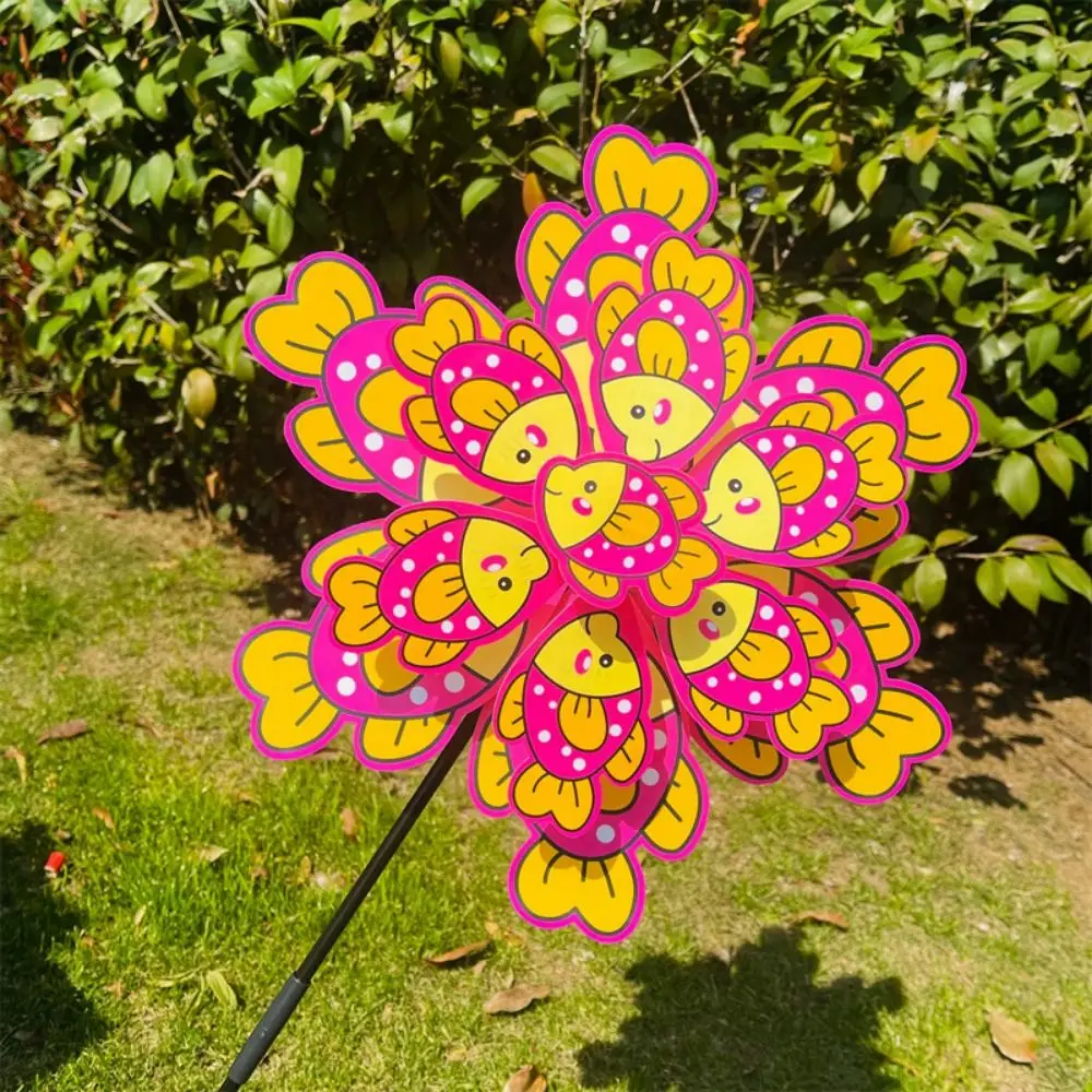 Multistyles Rotating Windmill Wind Spinner Cartoon Ocean Fish PVC Standing Lawn Animals Pinwheel Colorful Double Layered