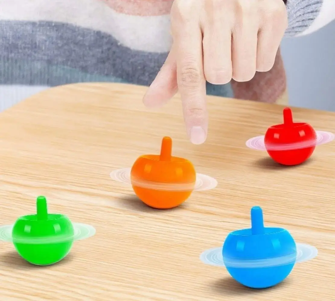12pcs Plastic Flip Top Automatic Flip Tip Top Children's Fun Spinning Top Toy Gift Kindergarten Gift Reward Restless