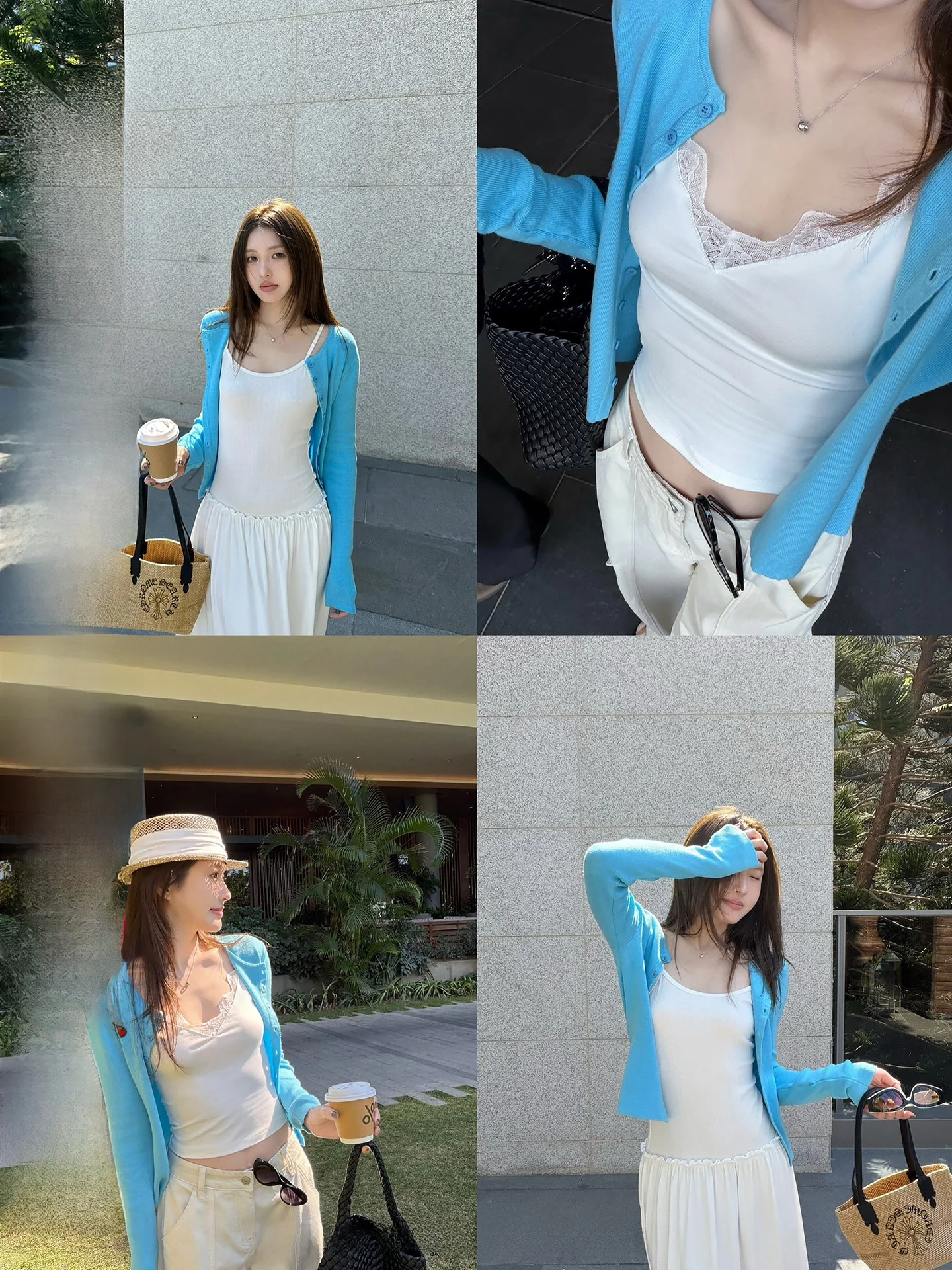 

NingSi Simple round Neck Long Sleeve Knitted Open Cardigan Women's Spring New Casual Style Slimming Outer Top