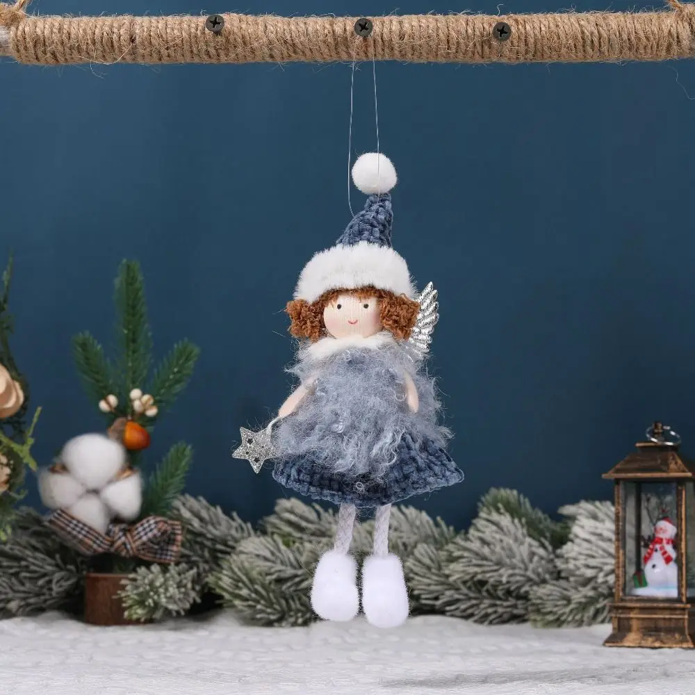 لطيف الملاك فتاة عيد الميلاد الملاك الرجل العجوز ثلج معلقة ألعاب من نسيج مخملي قطرة الحلي هدية حفلة شجرة عيد الميلاد شجرة عيد الميلاد