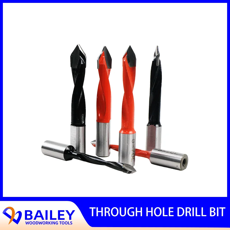 

BAILEY 10PCS Tungsten Carbide Alloy Through Hole Drill Bit Set Woodworking Tool CNC Router Hole Making Boring 70mm Length