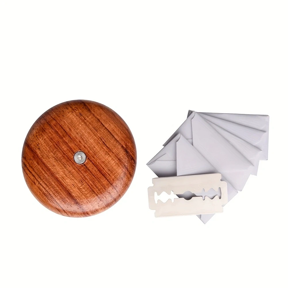 Houten Broodmes Scheermessnijder Rond Brood Lame Deeg Scoren Snijgereedschap voor DIY Zuurdesembrood met 5-scheermes