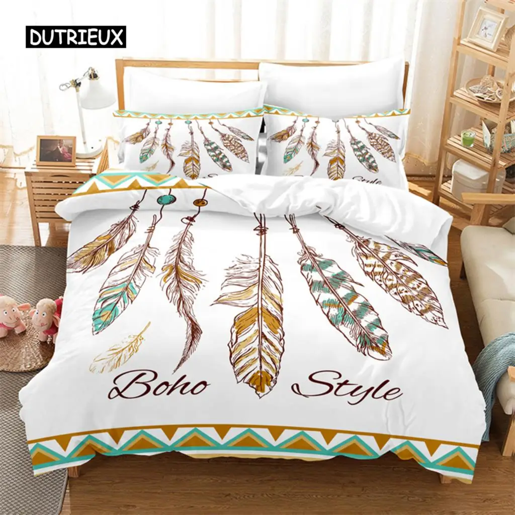 

Feather，Dream Catcher Bedding Set Duvet Cover Set 3d Bedding Digital Printing Bed Linen Queen Size Bedding Set Fashion Design