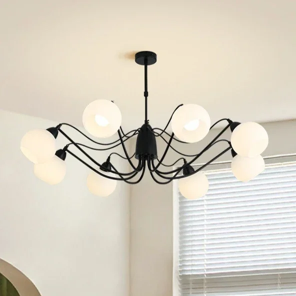 

GHJUYIOL French retro cream style living room chandelier, medieval restaurant chandelier