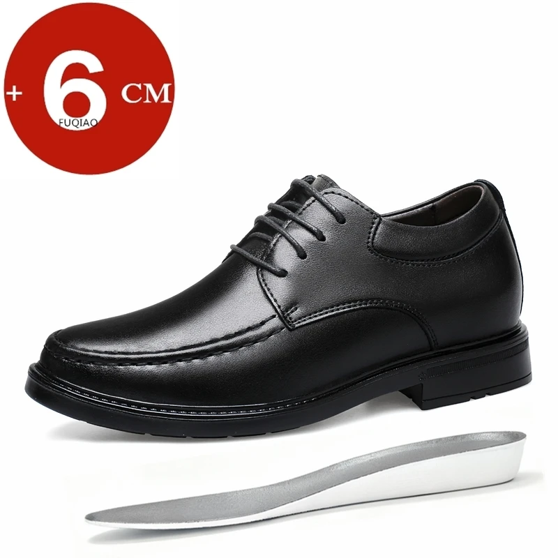 

Мужские классические кожаные туфли с увеличением роста на 6 см, невидимые подъемные каблуки, деловые повседневные оксфорды для свадьбы и банкета