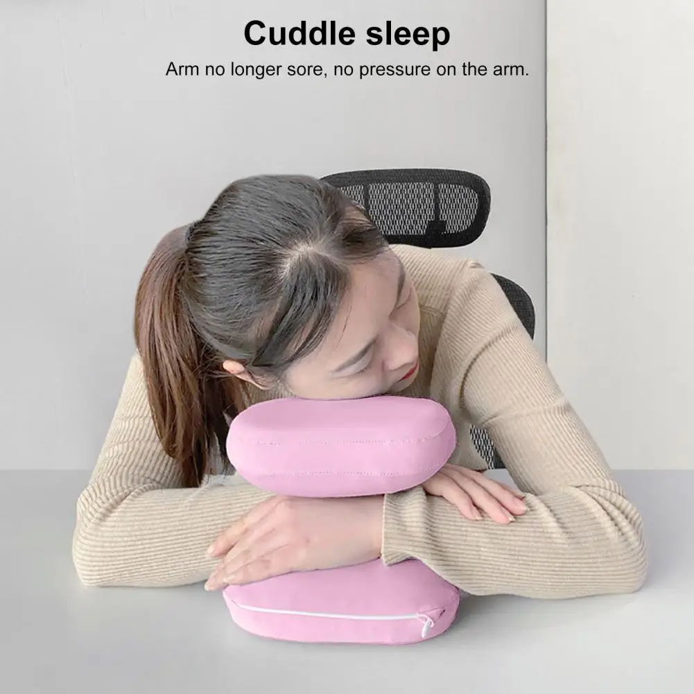 Memory Foam Wedge Pillow Ergonomic Memory Cotton Nap Pillows for Adults Teenagers Soft Velvet Cover Slow for Travel for Sleeping