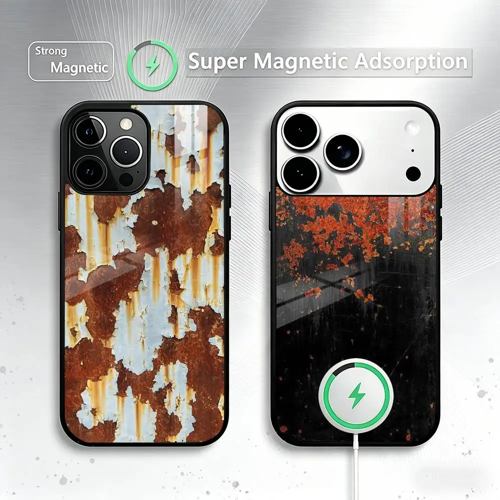 

Retro Rust Designs Phone Case For iPhone17,16,15,14,13,12,11 Plus,Pro Magnetic For Magsafe Wireless Charging