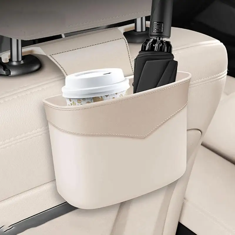 

Car Dustbin Box plastic waterproof Car Trash Can Seat Back Hanging Rubbish Bin Seat Back Storage Box With Holder Hanging Hooks