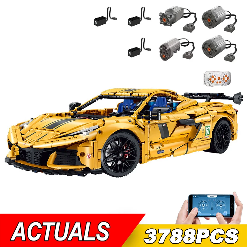 

NEW 3788pcs Technical Remote Control Cervtted Super Sport Car Building Blocks Bricks Hypercar Toys For Kids Christmas Gifts