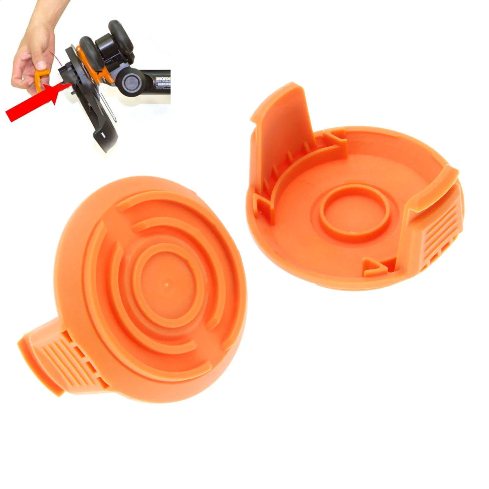 DRELD 2pcs Spool Cap Cover 50006531 For Cordless String Trimmer WG166 WA6531 Worx Replacement WG150s WG151s WG160 Series