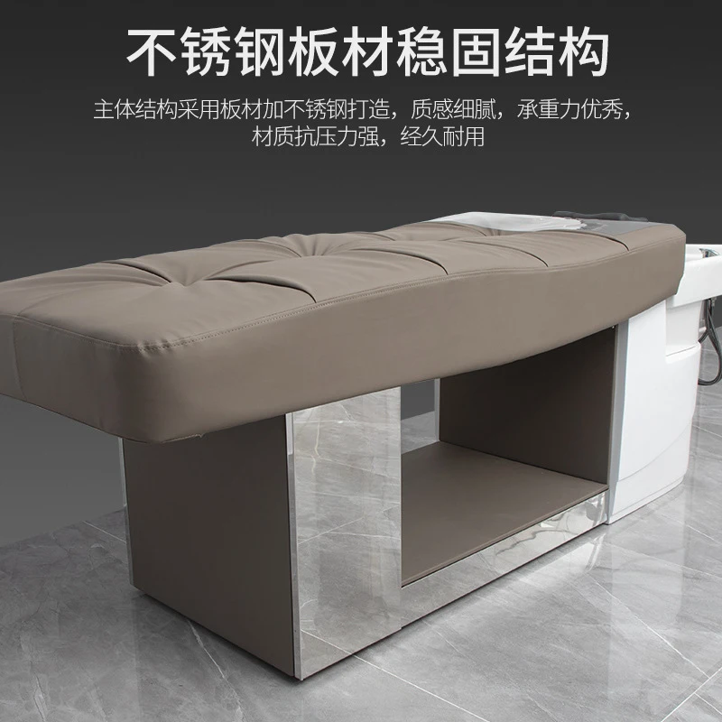 Bojue Hair Shampoo , Fully Reclining, Salon-Specific Thai-Style , Flushing Bed, Ceramic Basin, Stainless Steel