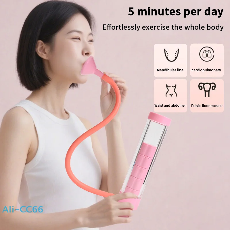 

【M】1 Pcs Adjustable Diaphragm Breathing Dumbbell Trainer For Core Strength Facial Toning Lung Capacity Expander