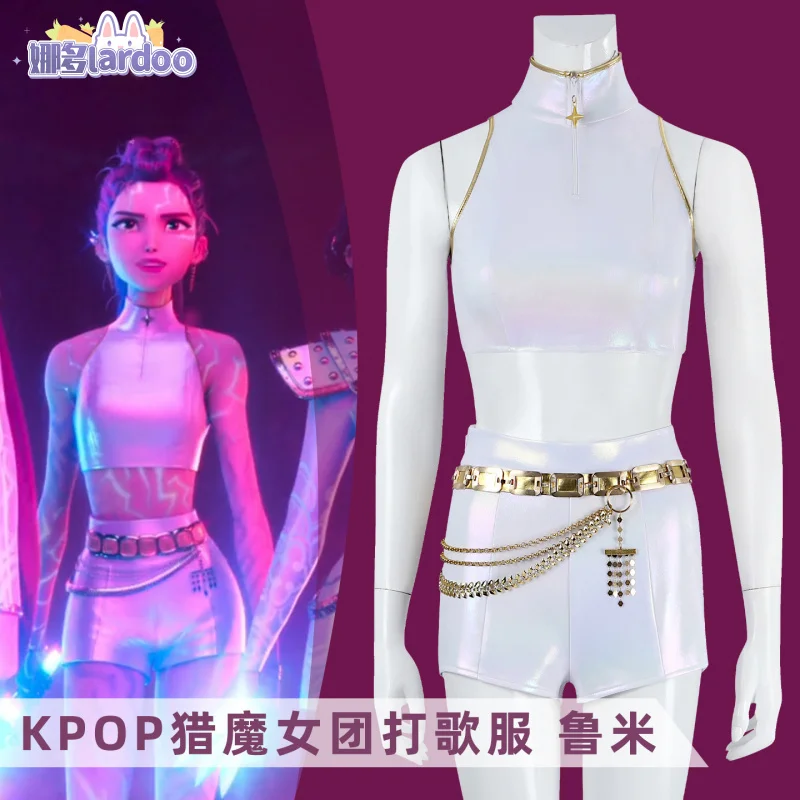 

Game KPop Demon Hunters Rumi Cosplay Costume Uniform Halloween Carnival Party Christmas Play Role Clothes Clothing